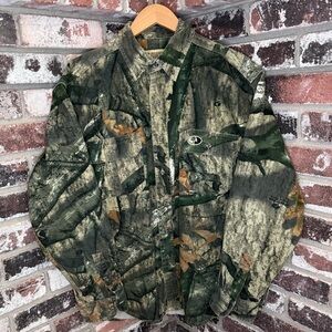 Vintage Russell Outdoors Mossy Oak Camo Camouflage Button Up Long Sleeve Top